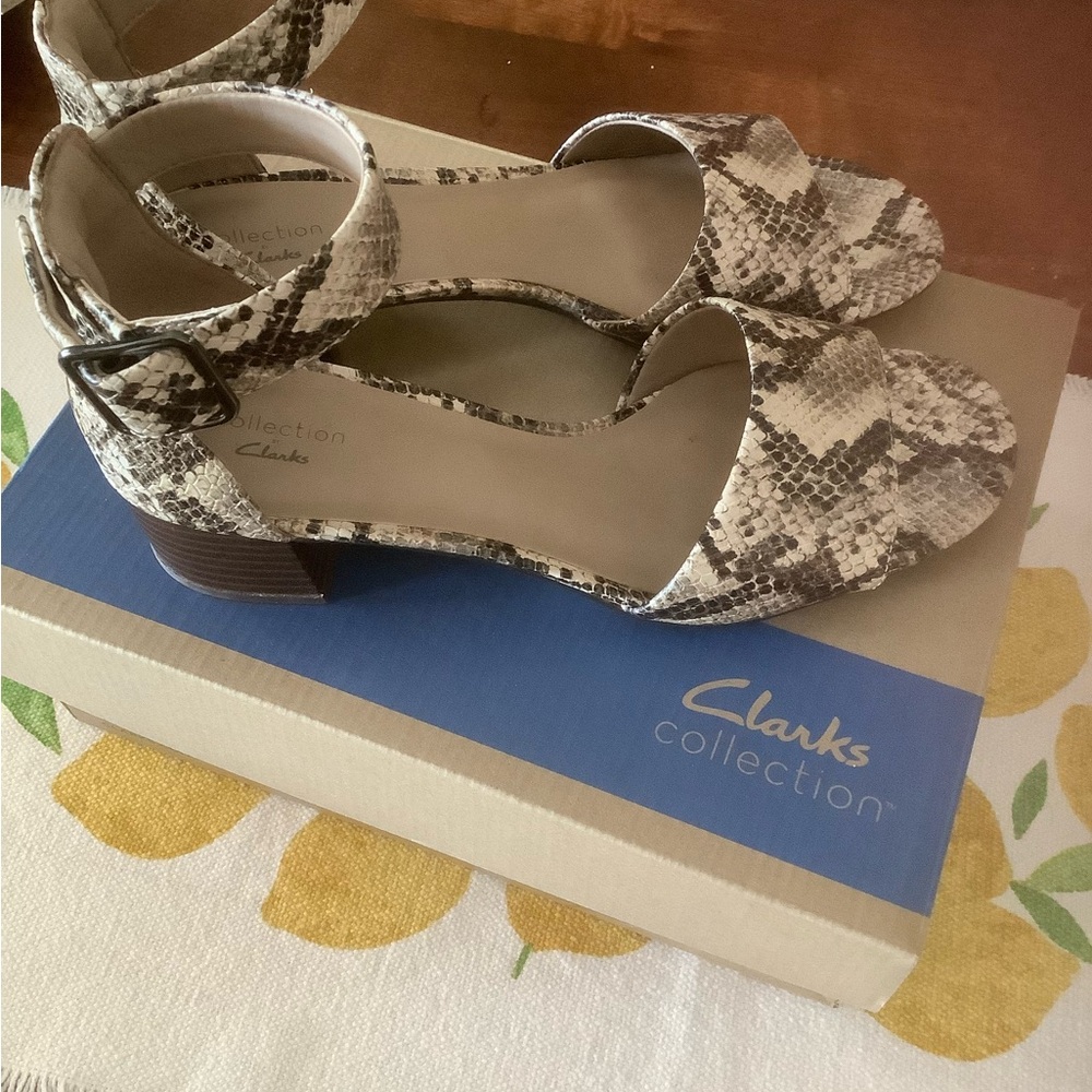 Emily Rose Snake-Print Ankle Strap Sandals in Neutral Tones